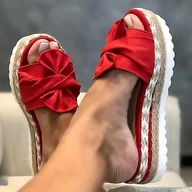 Sandały damskie - Exsha Sandały Damskie szpilki Sandały z koturnami Buty dla kobiet Sandały na platformie Letnie kapcie Sandalia Eleganckie buty letnie czerwony 42 - miniaturka - grafika 1