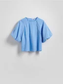 Bluzki damskie - Reserved - Bluzka z modalu - niebieski - miniaturka - grafika 1