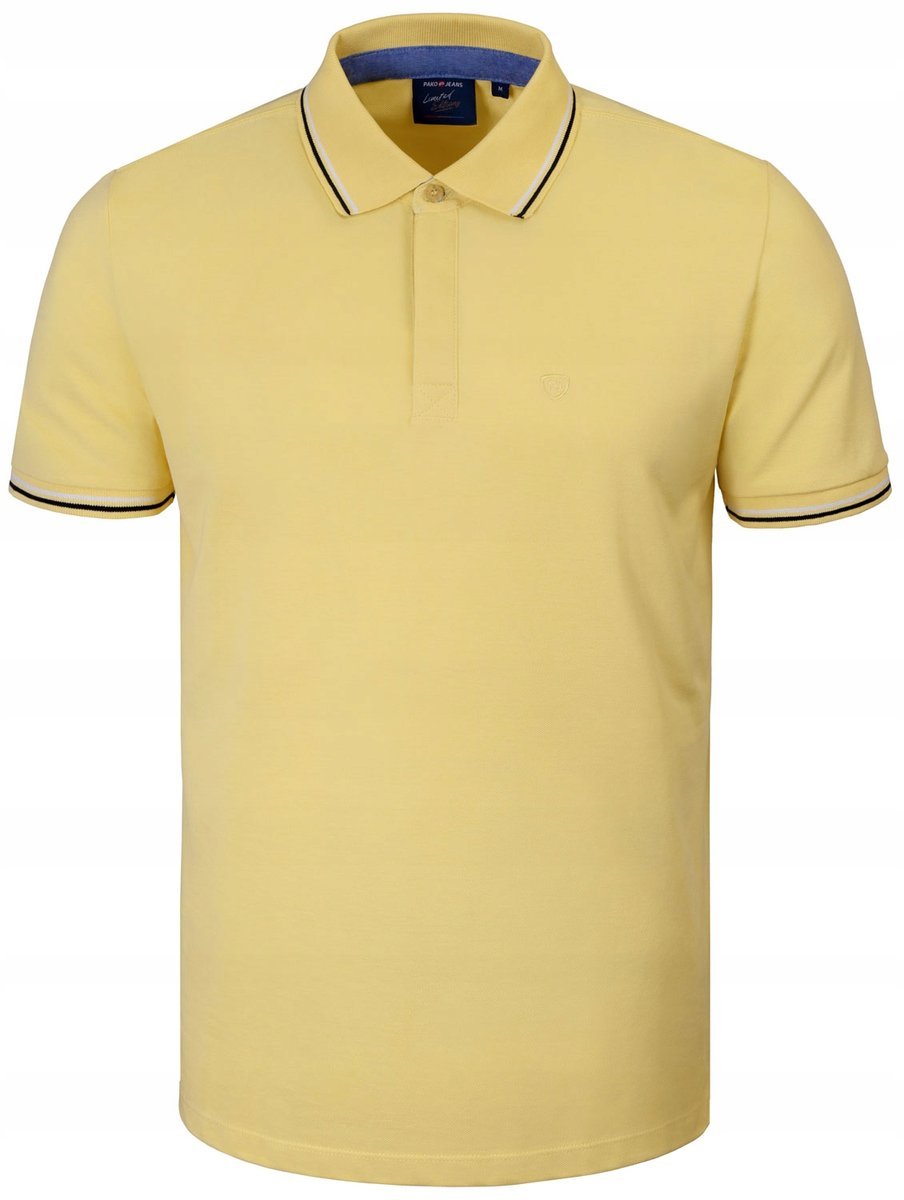 POLO Koszulka Męska ŻÓŁTA Bawełniana COPPER Elegancka L Pako Jeans