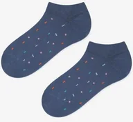 Skarpetki męskie - Stopki męskie granatowe w geometryczny kolorowy wzór Geometric Marilyn - miniaturka - grafika 1
