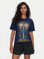 Koszulki i topy damskie - adidas T-Shirt FARM Rio Graphic IV9758 Granatowy Regular Fit - miniaturka - grafika 1
