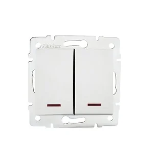 Kanlux Łącznik zwierny podwójny LED DOMO 01-1023-202 bi 24715 - Wyłączniki światła i elektryczne - miniaturka - grafika 1