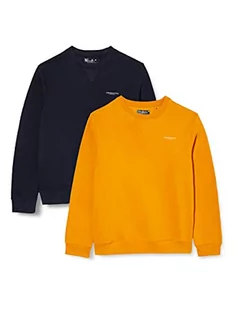 Crosshatch Bluza męska Traymax Crew, Granatowy/musztardowy, L - Bluzy męskie - miniaturka - grafika 1