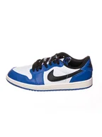 Trampki męskie - Nike Skórzane sneakersy "Air Jordan 1 Low" w kolorze biało-niebiesko-czarnym - miniaturka - grafika 1