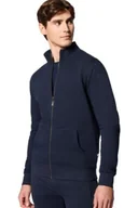 Bluzy męskie - Bluza Męska Bawełniana Granatowa Rozpinana Bez Kaptura Próchnik PM14 L - miniaturka - grafika 1