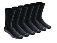 Skarpetki damskie - Dickies Dri-tech Moisture Control męskie skarpety do połowy łydki, na co dzień, 6 sztuk, Czarny (6 par), Large - miniaturka - grafika 1