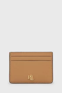Portfele - Ralph Lauren Lauren portfel skórzany damski kolor beżowy - grafika 1