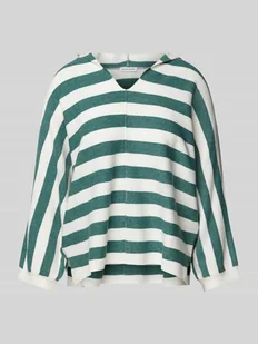 Sweter z rękawem o dł. 3/4 i wzorem w paski - Swetry damskie - miniaturka - grafika 1