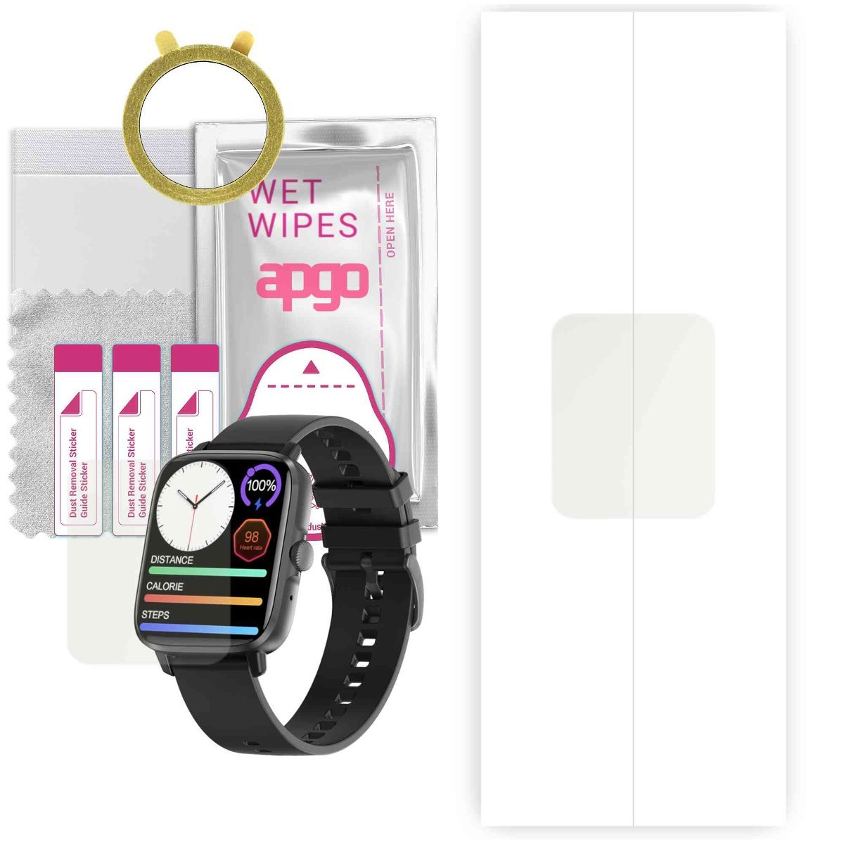 1x Folia hydrożelowa MATOWA do DT NO.1 DT102 - apgo Smartwatch Hydrogel MATTE Protection Ochrona na ekran smartwatcha