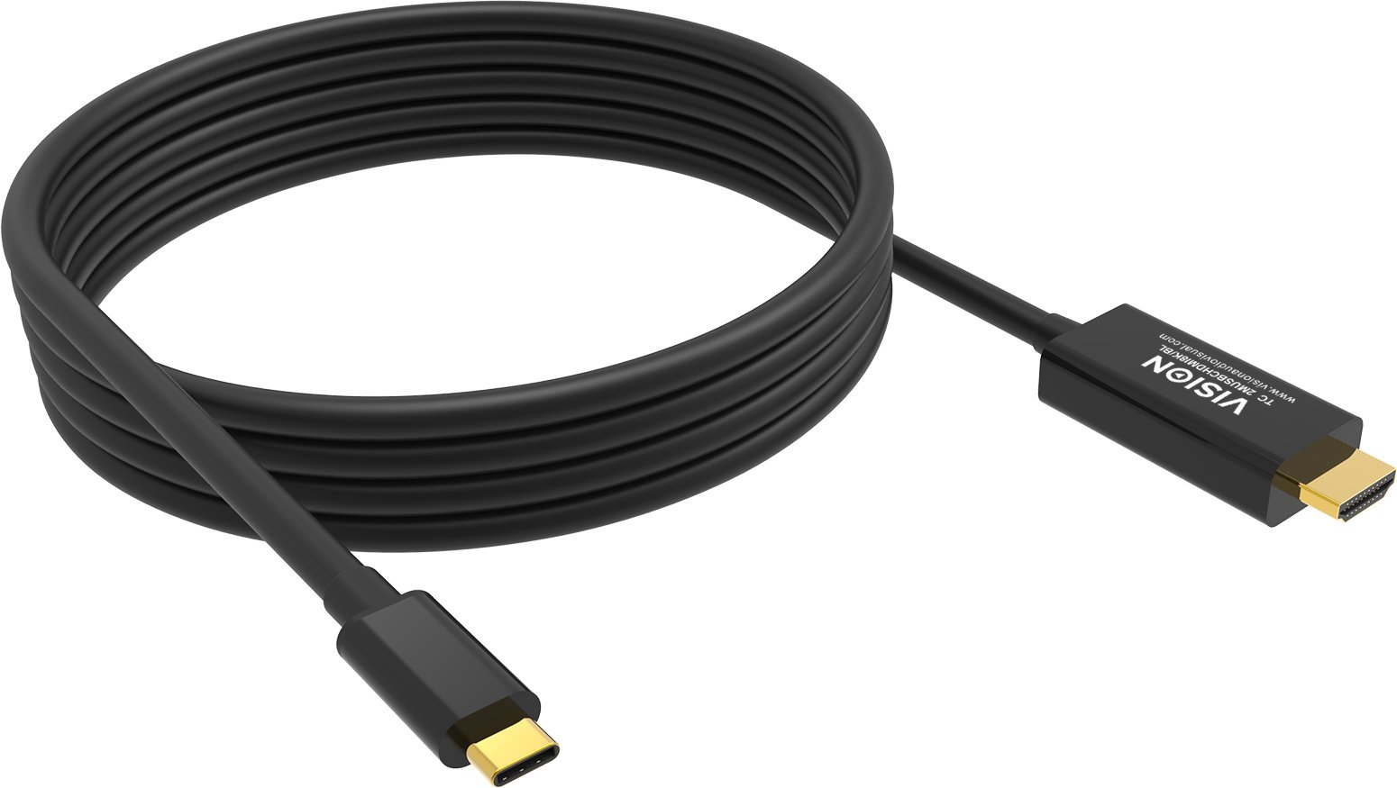 8K bei 60 Hz - USB-C 3.1 m zu HDMI m - Aussendurchmesser 4,5 mm - 48 Gbps - 32 AWG - 2 m - schwarz