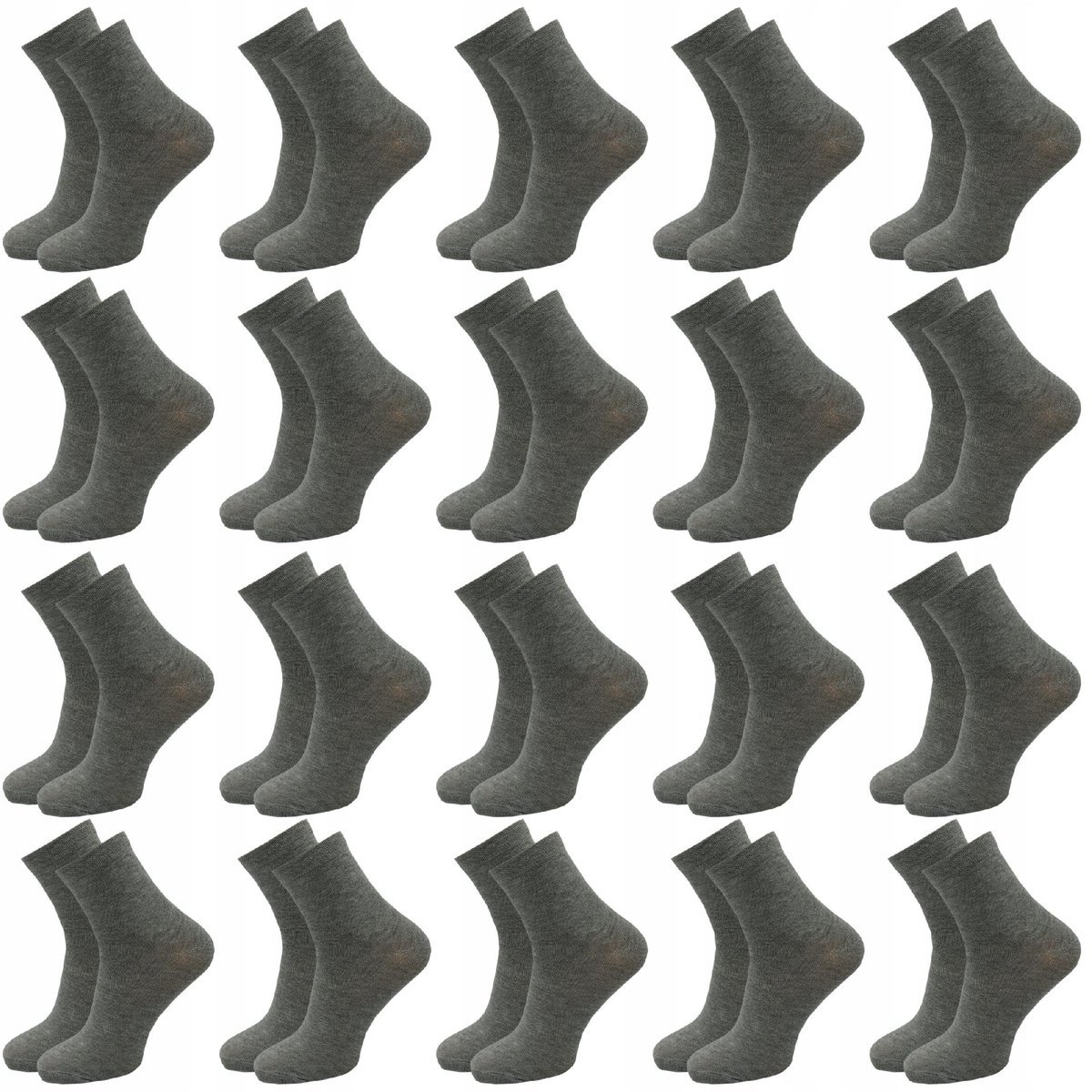 20 X SKARPETY MĘSKIE DŁUGIE BAWEŁNIANE SZARE SKARPETKI DUŻY ZESTAW 40-43