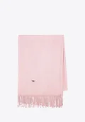 Apaszki i szaliki męskie - Szalik damski z frędzlami jednolity różowy - miniaturka - grafika 1
