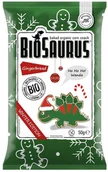 Desery dla dzieci - BIOSAURUS Chrupki kukurydziane Dinozaury ZIMOWE o smaku piernikowym BIO 50g - miniaturka - grafika 1
