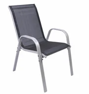 Fotele i krzesła ogrodowe - Krzesło ogrodowe BARI czarne, stalowe, sztaplowane 90x55x65 D106321 - miniaturka - grafika 1