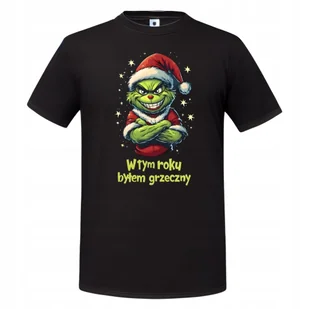 Koszulka męska Świąteczna prezent na Święta Grinch Mikołaj byłem grzeczny - Koszulki męskie - miniaturka - grafika 1