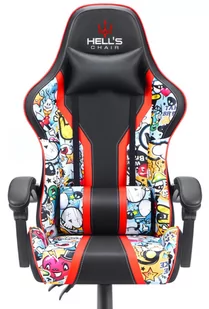 Fotel gamingowy Hell's Chair Graffiti Skull Czaszki Kolorowy - Fotele gamingowe - miniaturka - grafika 1