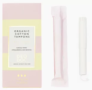 DeoDoc Ekologiska Bomullstamponger med Applikator - Super Flow - Tampony - miniaturka - grafika 2