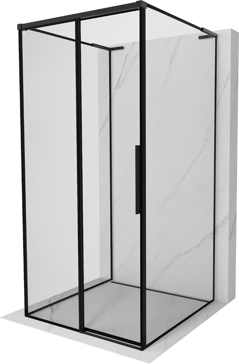 Mexen Rox-3S L kabina prysznicowa 3-ścienna rozsuwana lewa 100 x 100 cm, czarna ramka, czarna - 8C2L-100-100-70-70-3S-L