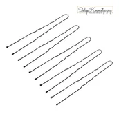 Pozostałe akcesoria fryzjerskie - Kokówki fryzjerskie do włosów E-65 300 szt. 7 cm czarne - miniaturka - grafika 1