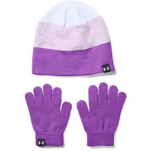 Dziewczęce rękawiczki Under Armour Beanie Glove Combo purple - Czapki dla dzieci - miniaturka - grafika 1