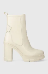 Guess botki XENO damskie kolor beżowy na słupku FL7XNO ELE10 - Botki damskie - miniaturka - grafika 1