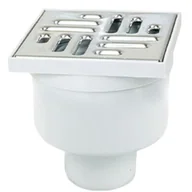 Odwodnienia, kanały i akcesoria - Wpust z metalową kratką z prostym odpływem popiel/Srebrny 10 x 10 x 11,8 cm MAXPOL - miniaturka - grafika 1