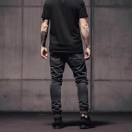 Spodnie męskie - Classic Stitching Spodnie Jeans Jogger L - miniaturka - grafika 1