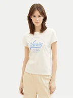 Koszulki i topy damskie - Tom Tailor Denim T-Shirt 1040185 Biały Regular Fit - miniaturka - grafika 1