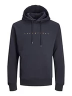 Bluzy męskie - JACK&JONES PLUS Jjestar Jj Sweat Hood Noos Pls męska bluza z kapturem, granatowy, 5XL duże rozmiary - miniaturka - grafika 1