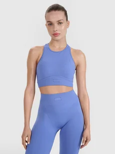4F Biustonosz treningowy bezszwowy ze średnim wsparciem 4F x Anna Lewandowska - niebieski L/XL - Bielizna sportowa damska 4F Biustonosz treningowy bezszwowy ze średnim wsparciem 4F x Anna Lewandowska - niebieski L/XL - Bielizna sportowa damska - miniaturka - grafika 1