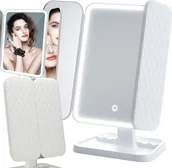 Lusterka do makijażu - Lusterko kosmetyczne Verk Lusterko kosmetyczne podświetlane led rozkładane lustro do makijażu premium Lusterko kosmetyczne podświetlane led rozkładane lustro do makijażu premium - miniaturka - grafika 1