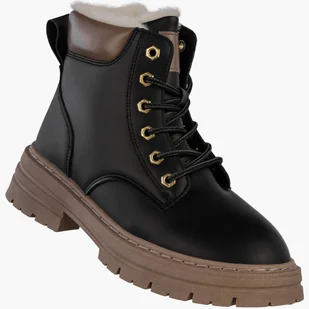 Botki Damskie Ekoskóra Buty na platformie Trapery Ocieplane Trzewiki Czarne Czarny 39 - Botki damskie Botki Damskie Ekoskóra Buty na platformie Trapery Ocieplane Trzewiki Czarne Czarny 39 - Botki damskie - miniaturka - grafika 1