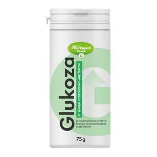 Glukoza o smaku cytrynowo-miętowym proszek, 75g - >>>  <<<- - Leki dla diabetyków - miniaturka - grafika 1