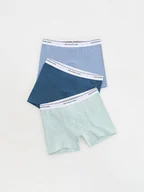 Skarpetki dla dzieci - Reserved - Bawełniane bokserki 3 pack - jasnoturkusowy - miniaturka - grafika 1