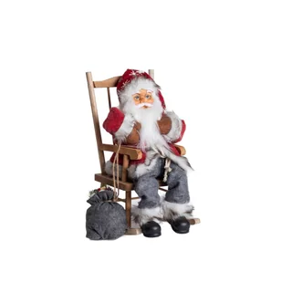 Skrzat CLAUSE Mikołaj na krześle bujanym 45 cm HOMLA - Ozdoby bożonarodzeniowe - miniaturka - grafika 1