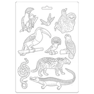Akcesoria rzeźbiarskie - Foremka do odlewów Stamperia Amazonia - ZWIERZĘTA DŻUNGLI - miniaturka - grafika 1