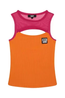 Koszulki dla dziewczynek - Dkny top dziecięcy kolor pomarańczowy - DKNY - grafika 1