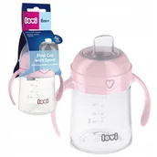 Kubki dla dzieci - Lovi Pierwszy Kubek Z Ustnikiem 150 ml 6m+ Różowy - miniaturka - grafika 1