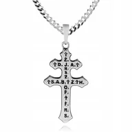 Biżuteria dla dzieci - 925 Srebrny łańcuszek krzyżyk DEDYKACJA 60cm P2K23 - miniaturka - grafika 1