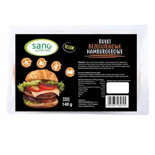 Bezglutenowe bułki hamburgerowe (2 x70g) 140g Sano Gluten Free - Zdrowa żywność - miniaturka - grafika 1