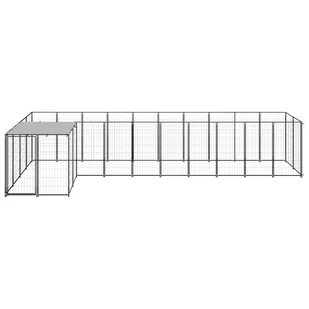VidaXL Lumarko Kojec dla psa, czarny, 7,26 m, stalowy 3082237 VidaXL - Budy dla psów - miniaturka - grafika 1
