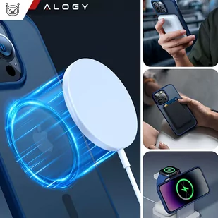 Etui do iPhone 14 Pro MagSafe Case obudowa ochronna Alogy Ring pancerne na telefon matowe Granatowe - Etui i futerały do telefonów - miniaturka - grafika 3