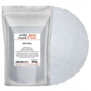 ERYTROL 200g Erytrytol Naturalny słodzik 0 kalorii Zamiennik cukru Kol-Pol - Cukier i słodziki - miniaturka - grafika 1