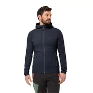 Kurtki męskie - Męski polar Jack Wolfskin BAISELBERG HOODED FZ M night blue - L - miniaturka - grafika 1