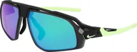 Okulary przeciwsłoneczne - Okulary przeciwsłoneczne Nike Flyfree M matte black/ green mirror/ road tint WYSYŁKA W 24H 30 DNI NA ZWROT - miniaturka - grafika 1