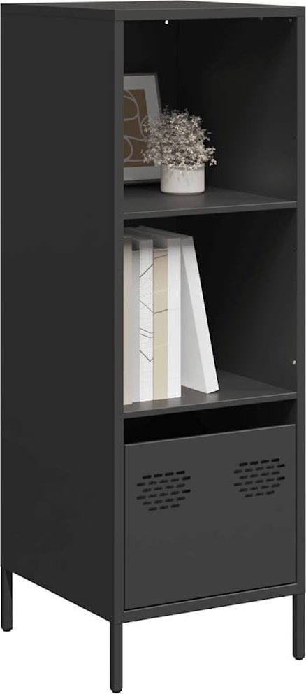 vidaXL vidaXL Szafka, czarna, 35x39x103,5 cm, stal