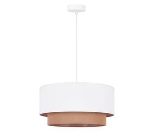 Duolla - Żyrandol na lince BOHO 1xE27/15W/230V śr. 45 cm biały/brązowy - Lampy sufitowe - miniaturka - grafika 1