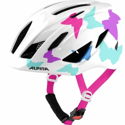 Alpina Pico Helmet Kids, pearlwhite butterflies gloss 50-55cm 2021 Kaski rowerowe 9761110