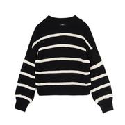 Swetry damskie - Cropp - Czarno-biały sweter z szerokim rękawem - Czarny - miniaturka - grafika 1