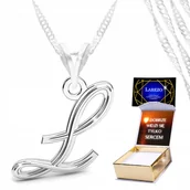 Naszyjniki - Naszyjnik Srebrny 925 z Litera Literka L Inicjał Bff Damski Srebro NADRUK - miniaturka - grafika 1